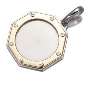 Authentic Cartier Santos 100 18K 750 Yellow Gold/ Stainless Steel Pendant